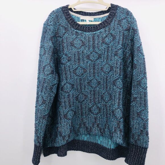 Victoria's Secret Blue Teal High Low Cotton Wool Alpaca Blend Sweater Size XL - Picture 1 of 8